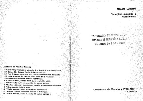 Dialéctica marxista e historicismo