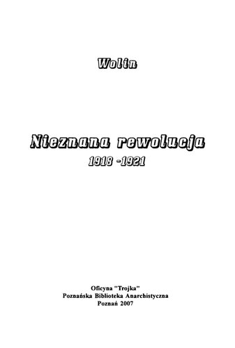 Nieznana rewolucja 1918-1921