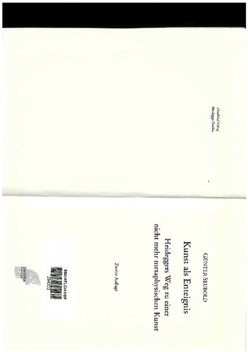 Kunst als Enteignis: Heideggers Weg zu einer nicht mehr metaphysichen Kunst