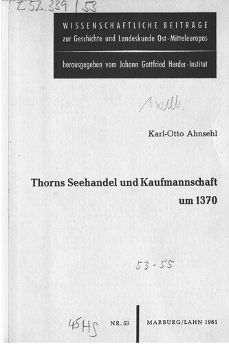 Thorns Seehandel und Kaufmannschaft um 1370