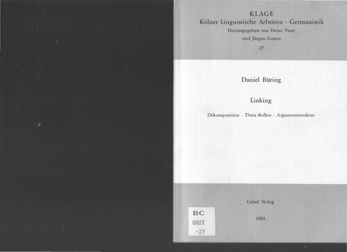 Linking : Dekomposition, Theta-Rollen, Argumentstruktur