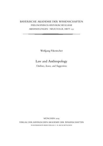 Law and Anthropology: Outlines, Issues, and Suggestions