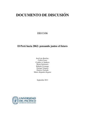 El Perú hacia 2062: pensando juntos el futuro
