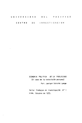 Economía política de la publicidad (El caso de la televisión peruana)