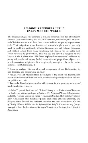 Religious refugees in the early modern world : an alternative history of the Reformation