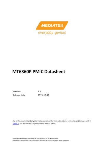 MT6360P PMIC Datasheet