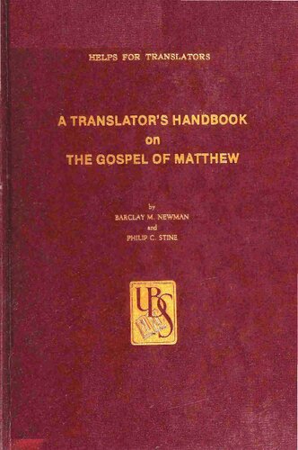A Translator's Handbook on the Gospel of Matthew