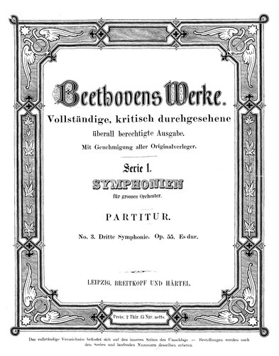 Dritte Sinfonie op. 55 Es-Dur : Partitur