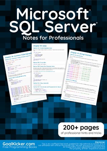 Microsoft® SQL Server® Notes for Professionals book