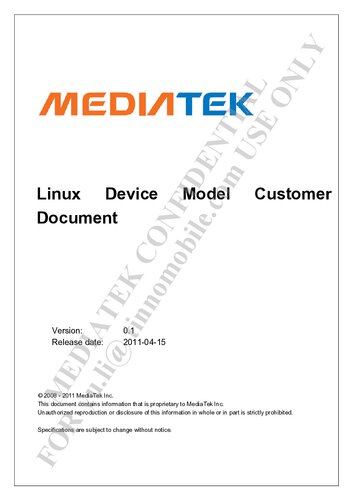 MT6573 Linux Device Model Customer Document