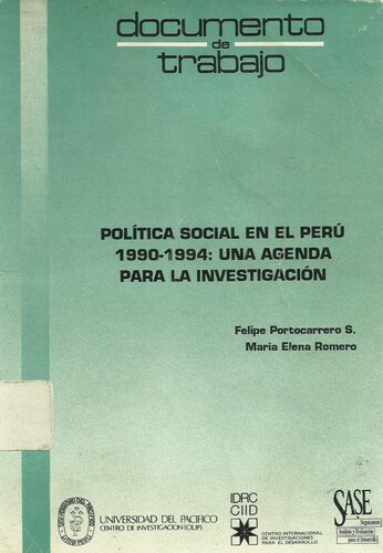 Política social en el Perú 1990-1994: una agenda para la investigación