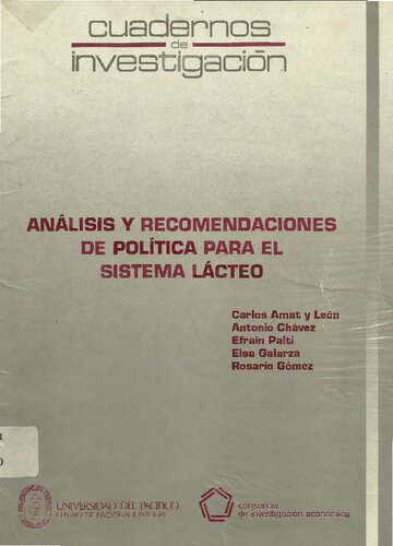 Análisis y recomendaciones de política para el sistema lácteo