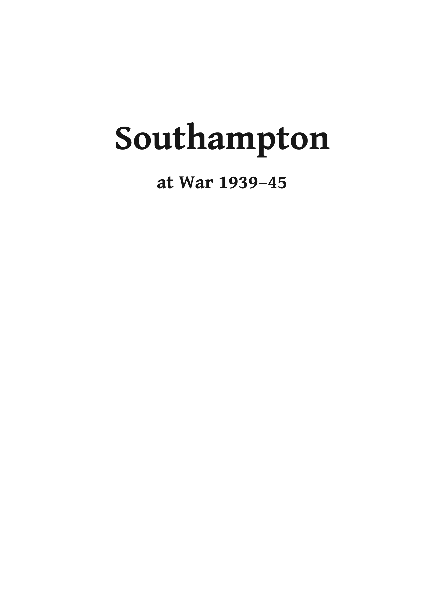 Southampton at War, 1939–45