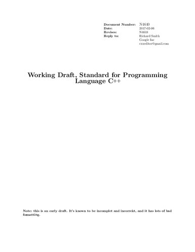 Standard for Programming Language C++