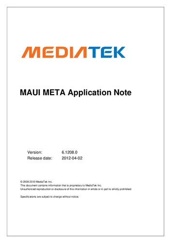 MAUI META Application Note