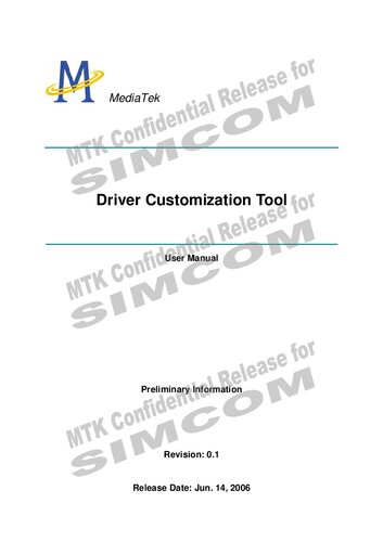 Mediatek Driver Customization Tool (DCT) User Manual