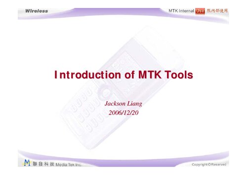 Introduction of MTK Tools