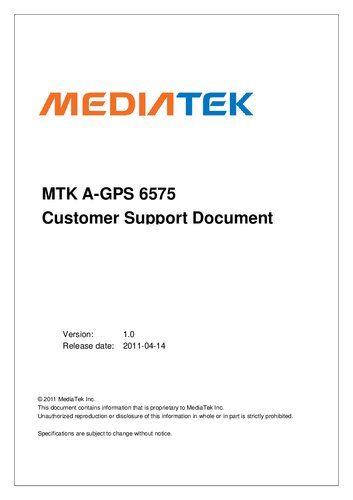 MT6575 A-GPS Customer Support Document