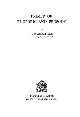 Primer of Rhetoric and Prosody