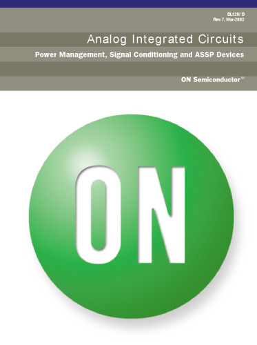 Analog Integrated Circuits-Power management Signal conditioning and ASSP