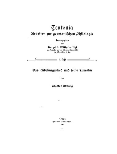 Das Nibelungenlied und seine Literatur