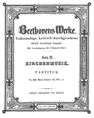 Missa solemnis op. 123 in D