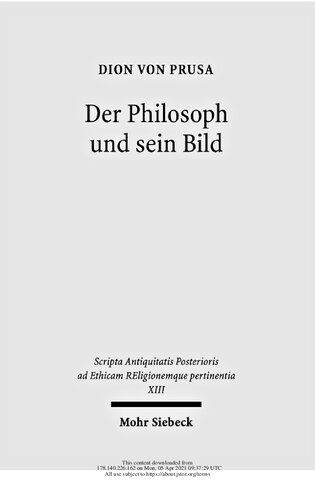 Der Philosoph und sein Bild Dion von Prusa.