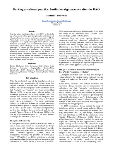 Forking as Cultural Practice: Institutional Governance after The DAO