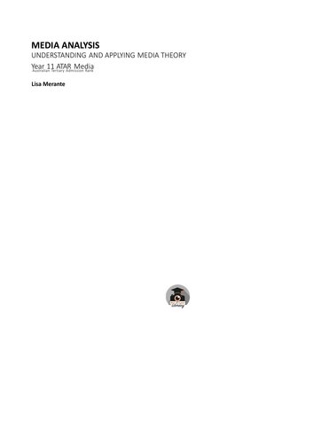 Media Analysis: Understanding and Applying Media Theory