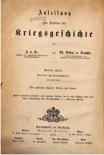 Anleitung zum Studium der Kriegsgeschichte