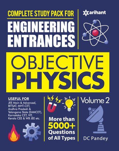 Objective Physics Part 2 for class 12 for Engineering Entrances more than 5000+ questions Problems Solutions JEE main advanced BITSAT MHT-CET EAMCET