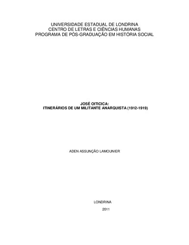 José Oiticica: Itinerários de um militante anarquista