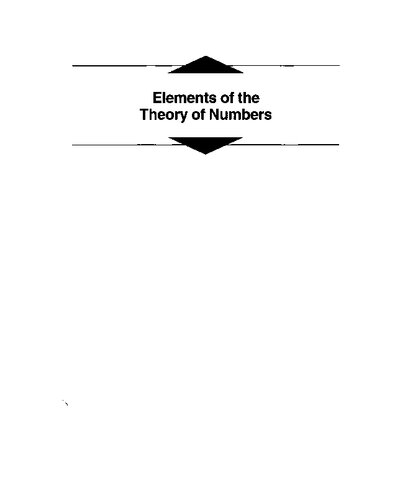 Elements of the Theory of Numbers