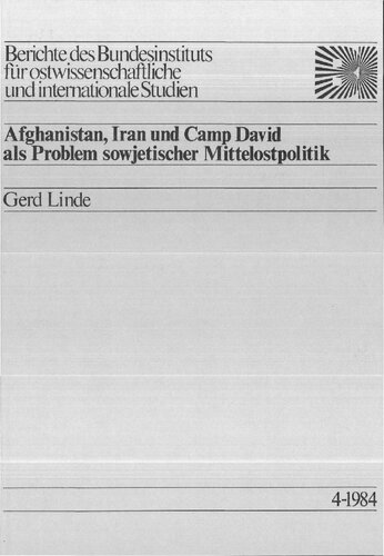 Afghanistan, Iran und Camp David als Problem sowjetischer Innenpolitik
