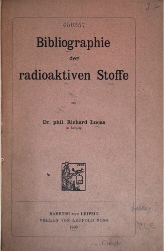 Bibliographie der radioaktiven Stoffe