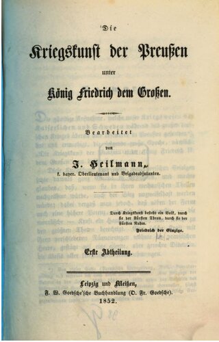 Die Kriegskunst der Preußen unter König Friedrich dem Großen