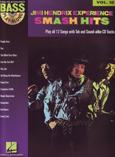 Jimi Hendrix experience Smash Hits bass-play-along volume 10