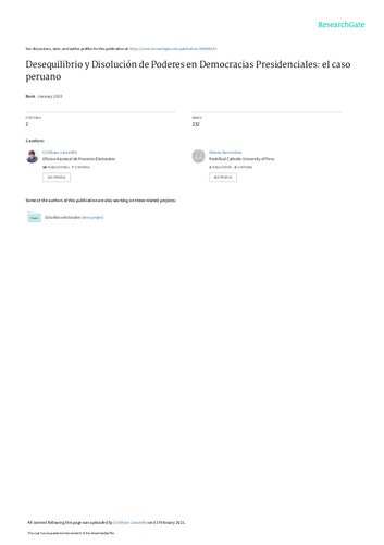 Desequilibrio y disolución de poderes en democracias presidenciales: el caso peruano