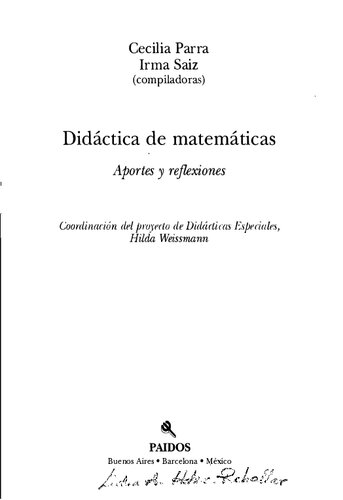 Didáctica de matemáticas. Aportes y reflexiones