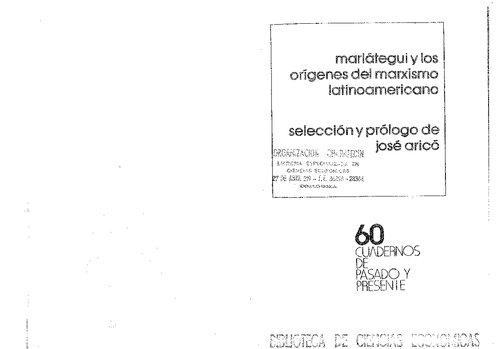 Mariátegui y los orígenes del marxismo latinoamericano