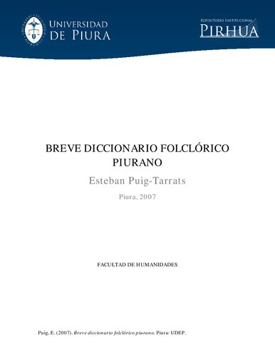 Breve diccionario folclórico piurano