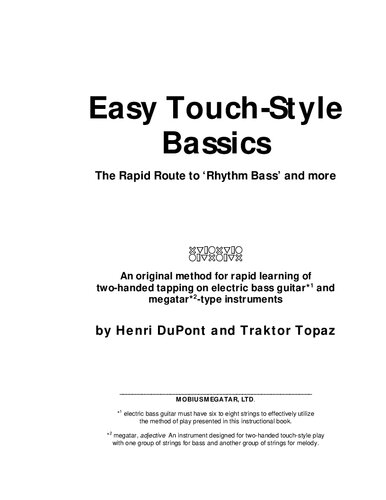 Easy Touch-Style Bassics The Rapid Route to ‘Rhythm Bass’ and more