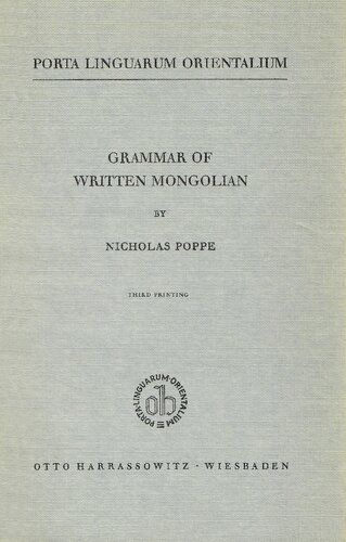 Grammar of Written Mongolian
