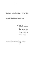 Britain and Germany in Africa: Imperial Rivalry and Colonial Rule