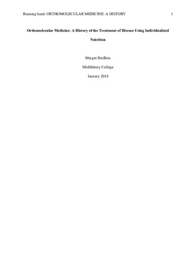 Orthomolecular Medicine: A History of the Treatment of Disease Using Individualized Nutrition (Vitamin C, B3 Niacin,  etc)