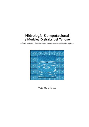 Hidrologia Computacional y Modelos Digitales del Terreno