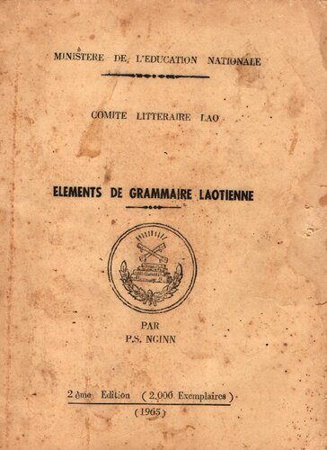 Elements de grammaire laotienne