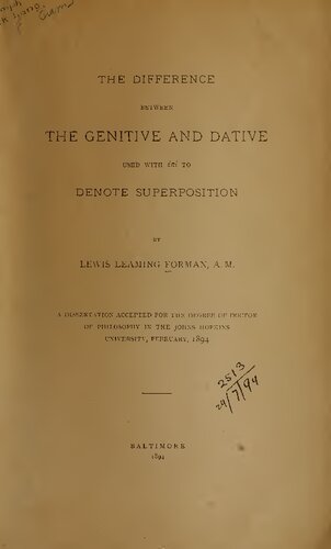 The difference between the genitive and dative used with [epi] to denote superposition
