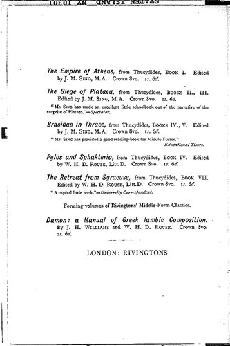 Exercises in the Syntax Idiom of Attic Greek