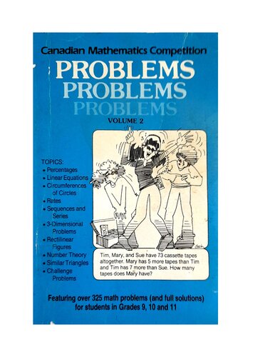 Canadian Mathematics Competition Problems Volume 2 for Class 9 10 Math Olympiad MAA American IMO AMO USAMO AHSME AIME AOPS preparations RMO INMO ISBN 0-921418-01-9